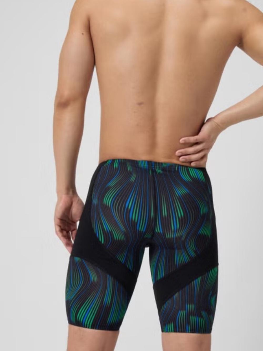 Speedo Men's Space Train Jammer Black/Blue/Green Speedos - Picture 3 of 16